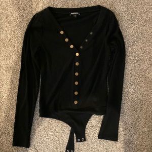 Express black body suit size small